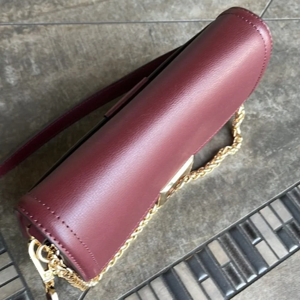 Michael Kors Sonia Medium Leather Shoulder Bag Merlot